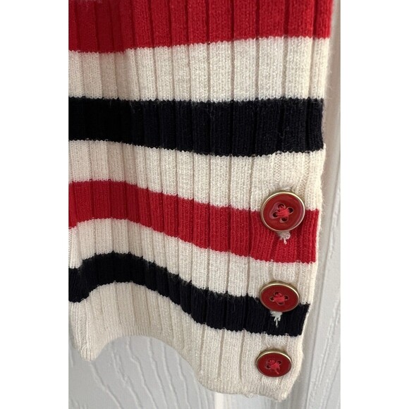 Talbots Womens Size X Red White French Stripe Puff Sleeve Crewneck Sweat… - Picture 2 of 8